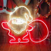 Световая уличная фигура "Санта с мешком" неон